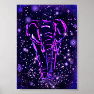 Purple Elephant Poster
