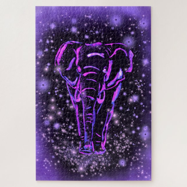 Purple Elephant Puzzle (Vertical)