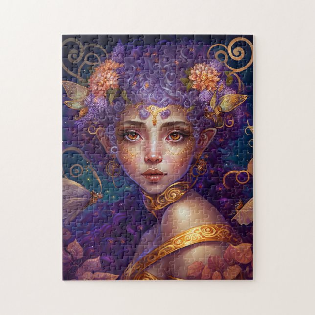 Purple Elf Fairy Fantasy Art Jigsaw Puzzle (Vertical)