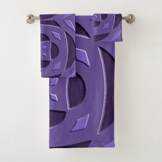 "Purple Embossed" Bath Towel Set (Insitu)