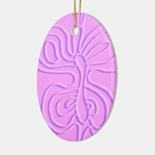 Purple Embossed "Rainbow" Flutterfly Ceramic Tree Decoration