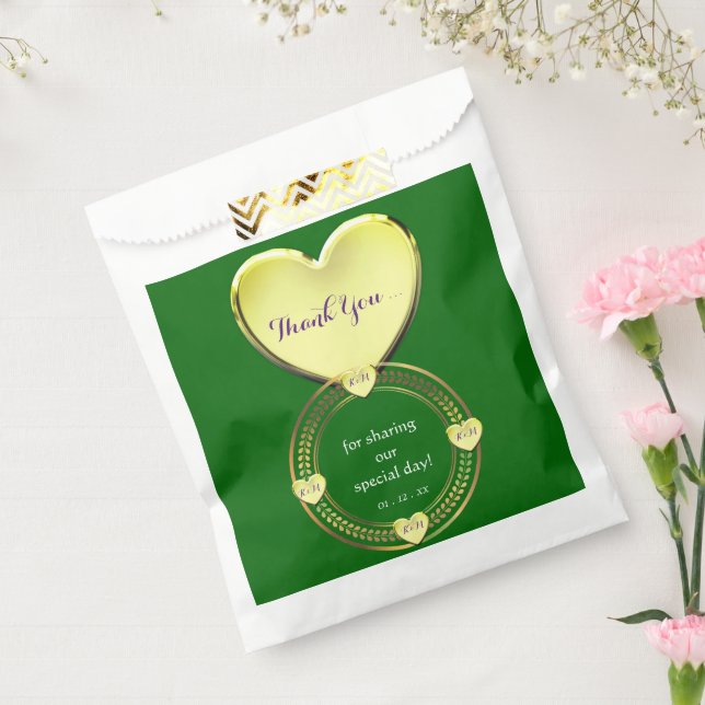 Purple Emerald Green Gold Wedding Party Events  Favour Bag (Sealed)