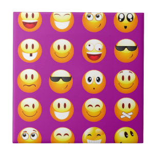 purple emojis ceramic tile