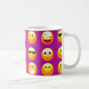purple emojis coffee mug