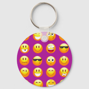 purple emojis key ring
