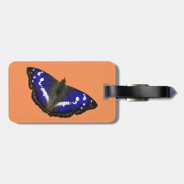 Purple Emperor Butterfly Luggage Tag (Back Horizontal)