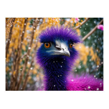 Purple Emu in the Snow