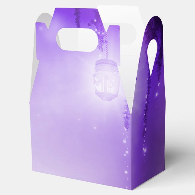 Purple Enchanted Forest Fantasy Wedding Favour Favour Box (Opened)