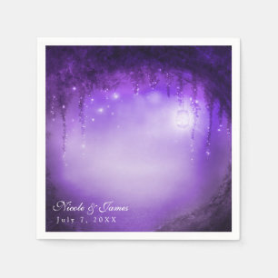 Purple Enchanted Forest Fantasy Wedding Reception Napkin