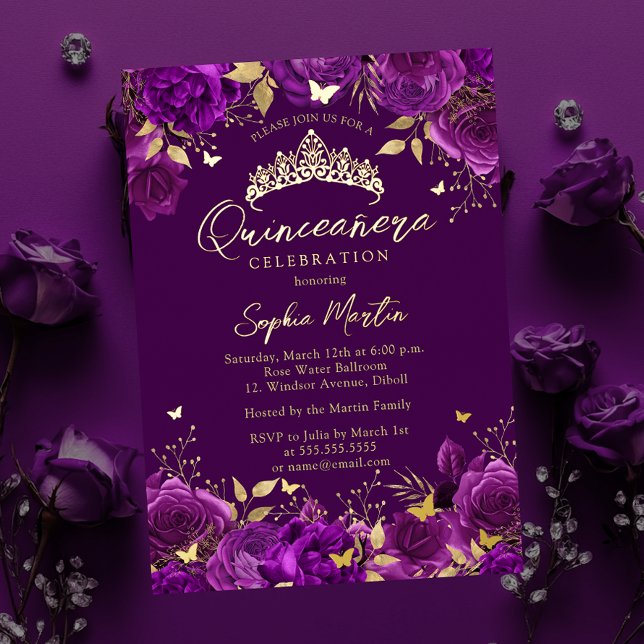 Purple Enchanting Floral Butterfly Quinceanera (Creator Uploaded)