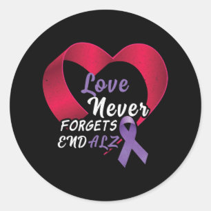 Purple End Alzheimer End Heimer Heimers Awareness Classic Round Sticker