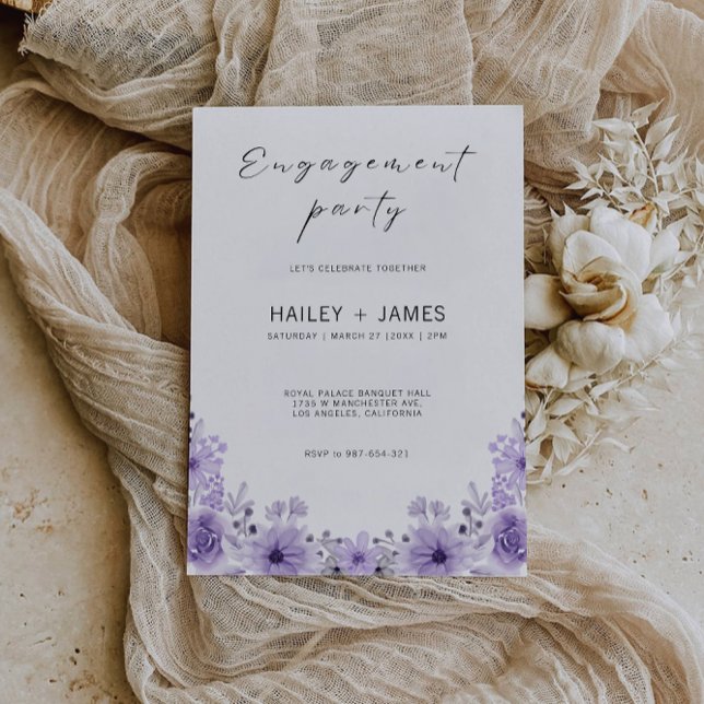Purple Engagement Invitation Template (Purple Engagement Invitation Template)