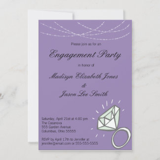Purple Engagement Party Invitation