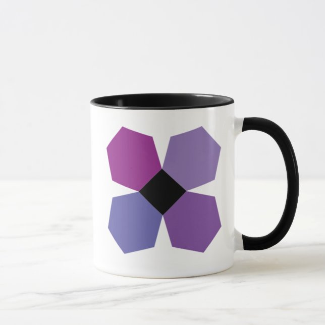 Purple EPP flower block coffee mug (Right)
