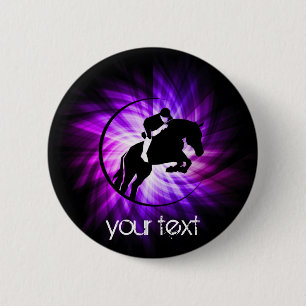 Purple Equestrian 6 Cm Round Badge