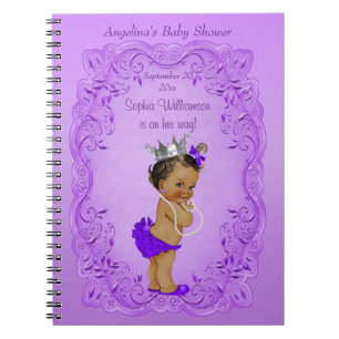 Purple Ethnic Princess Baby Shower Guest Book