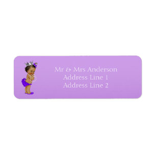 Purple Ethnic Princess Return Address Label