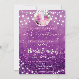 Purple Euphoria Aesthetic Baby Shower Invitation 