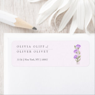 Purple Eustomas Return Address Label