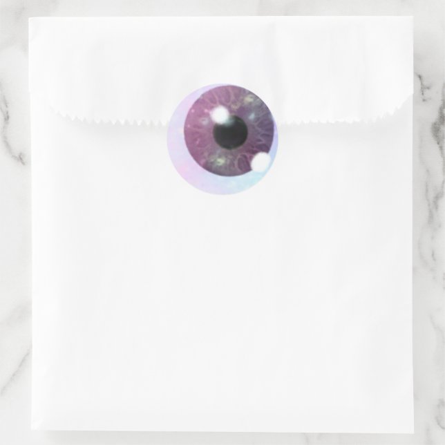 purple Eye Funny Classic Round Sticker (Bag)