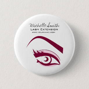 Purple Eye long eyelashes Lash extension  icon 6 Cm Round Badge