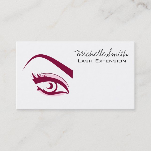 Purple Eye long eyelashes Lash extension  icon Business Card (Front)