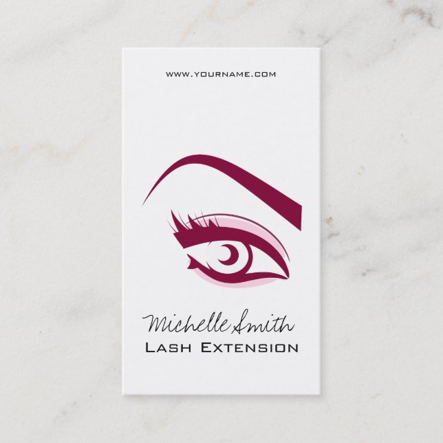 Purple Eye long eyelashes Lash extension  icon Business Card (Front)
