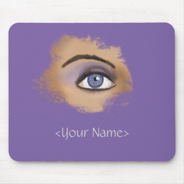 Purple Eye Makeup Mouse Pad (Front)