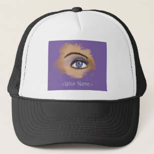 Purple Eye Makeup Trucker Hat