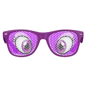 Purple Eyes Cartoon Girl's Party Costume Glasses