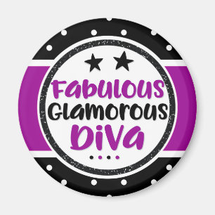 Purple Fabulous Glamourous Diva Magnet