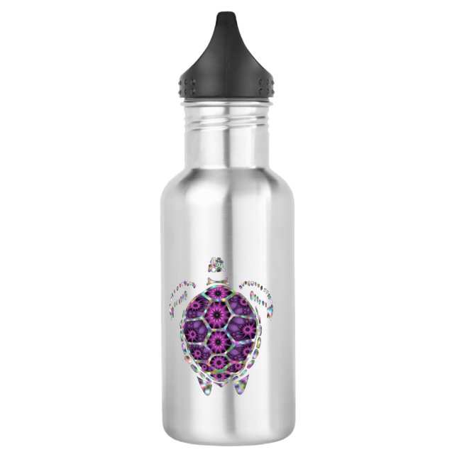 Purple Factual Turtle Shell 532 Ml Water Bottle (Left)
