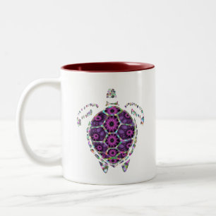 Purple Factual Turtle Shell Two-Tone Coffee Mug
