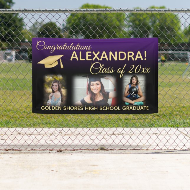 Purple Fade Filter Effect Photo Graduation Banner (Insitu)