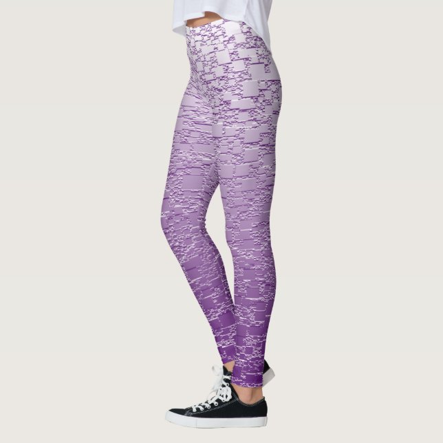 Purple Fade Mini Tile Design Leggings (Left)