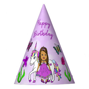 Purple Fairy and Unicorn Birthday Hat