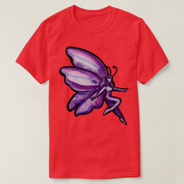 Purple Fairy Art purple fae fairy gardening  T-Shirt (Design Front)