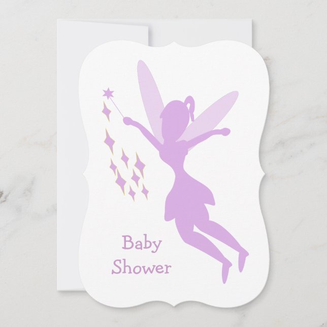 Purple Fairy Baby Shower Invitation (Front)