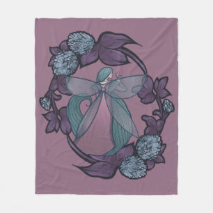 Purple Fairy Butterfly Goddess Fairies Art         Fleece Blanket