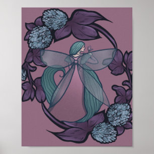 Purple Fairy Butterfly Goddess Fairies Art         Poster