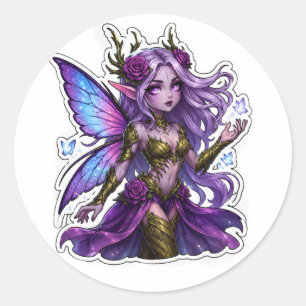 Purple Fairy Fantasy Art Sticker