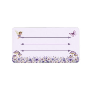 Purple Fairy Floral Address Label