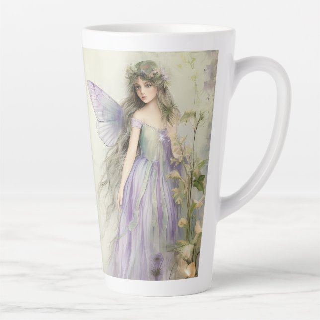 Purple Fairy (matching lined journal available) Latte Mug (Right)