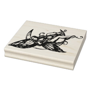 Purple Fairy MoonChild Goddess Moon Child          Rubber Stamp