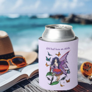 Purple Fairy Mushroom Butterflies Can Cooler