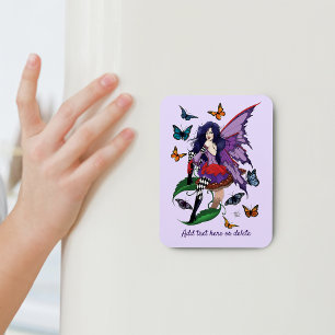 Purple Fairy Mushroom Butterflies Magnet