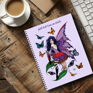 Purple Fairy Mushroom Butterflies Notebook