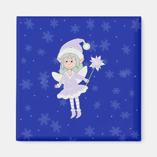 Purple Fairy & Snowflakes Magnet