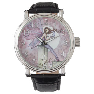 Purple Fairy with Little Moon Fantasy Art Watch