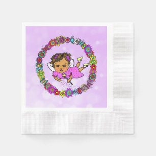 Purple Fairy with Wand Whimsical Birthday Napkin